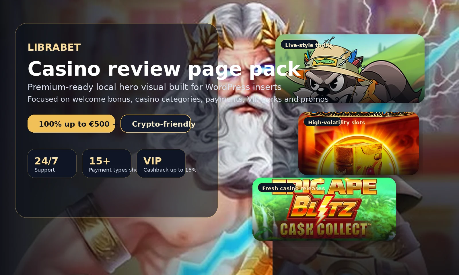 Premium LibraBet themed hero graphic for a casino review page
