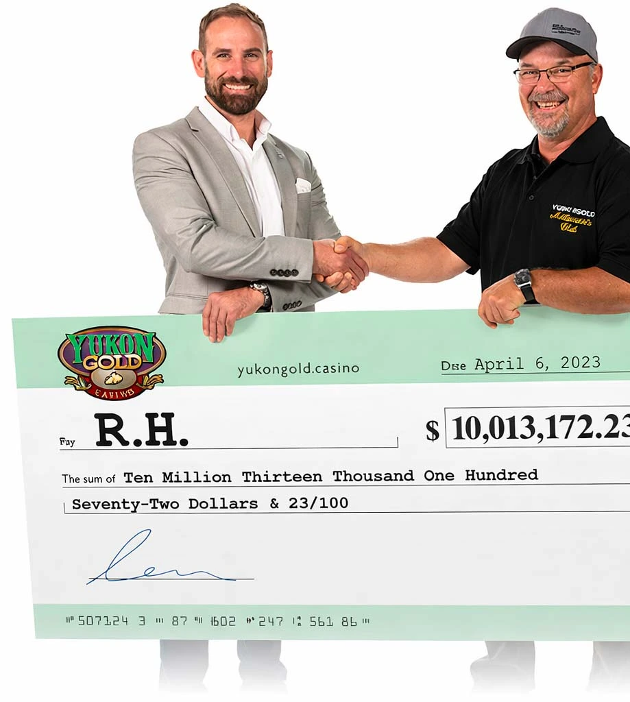 Millionaire winner with prize cheque